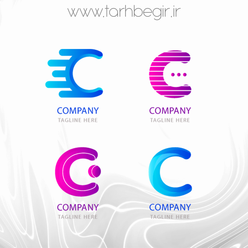 طرح لایه باز لوگو حرف C