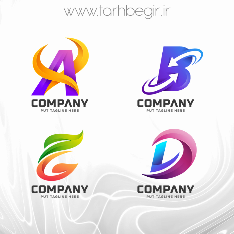 طرح لایه باز لوگو حرف ABCD